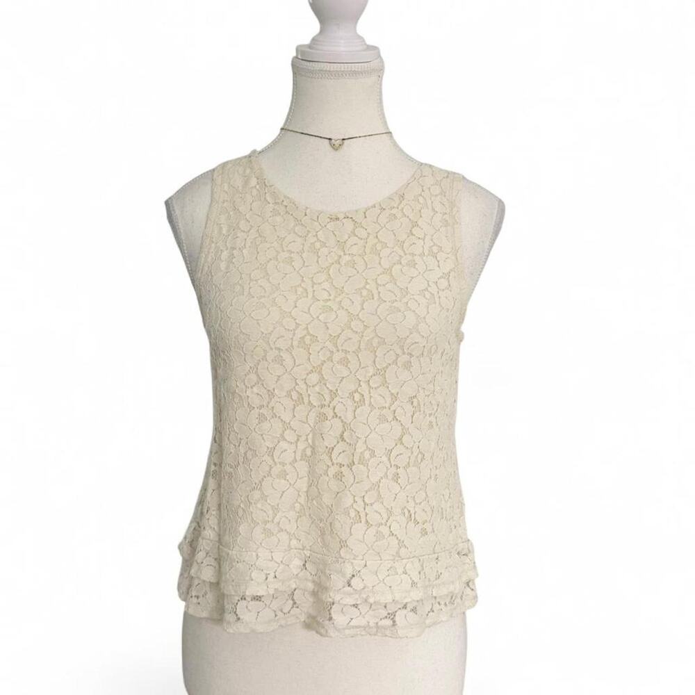 Bananna Republic MadMen Laced Cream Vintage Tank Going Out Top Size Small